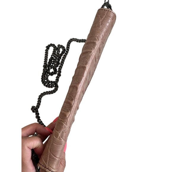 MIU MIU Mauve Crocodile Embossed Leather Clutch Crossbody Bag - Picture 13 of 13